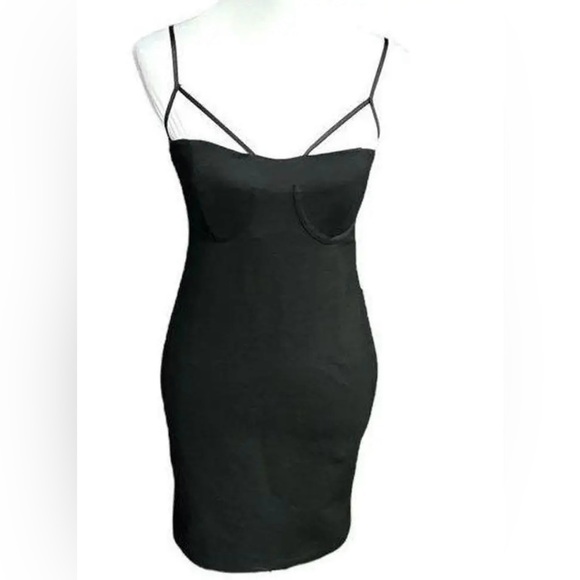 Zara Womens Small Black Mini Dress Cami Body-con Sexy Party Dress - Picture 2 of 9